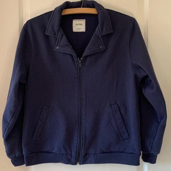Blair Tops - Blair navy blue full zip collared sweatshirt
